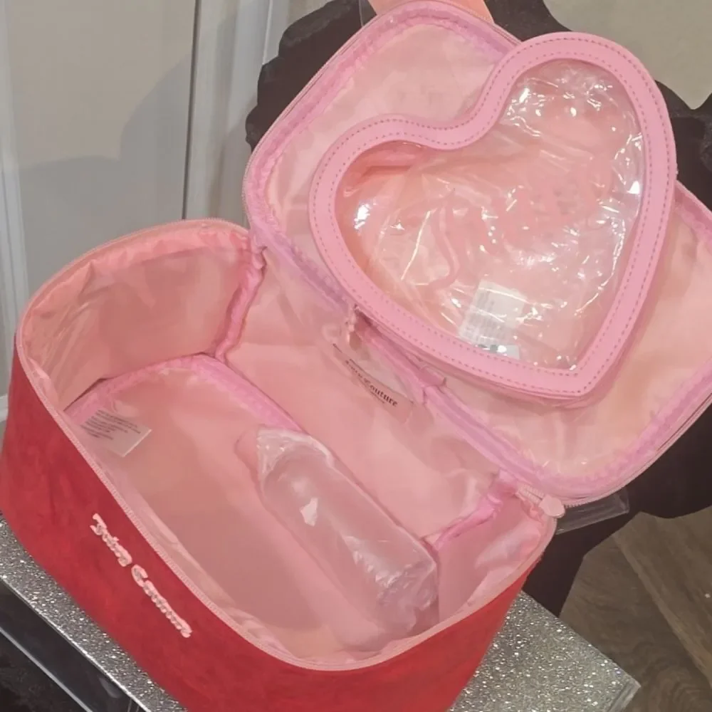 Juicy Couture Heart & Crown Embossed Velour‎ & Transparent Heart-Shaped Cosmetic